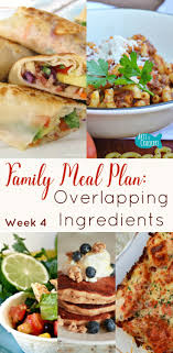 Meal Planning Menu Overlapping Ingredients Week 4