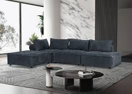 Konya Velvet Fabric Sectional Sofa
