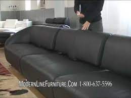 Modern Black Leather Custom Sectional