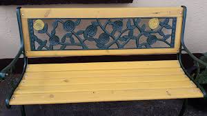 refurbished cast iron garden bench for