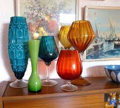 60s Glassware Mid Century Glass Vase