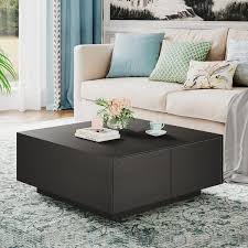 andi wooden black coffee table