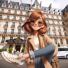 smiling in paris with hotel