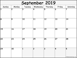 September 2019 Calendar Free Printable Monthly Calendars