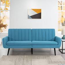 Maykoosh Seafoam Blue Modern Futon Sofa