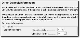 1040 Return With Direct Deposit And Direct Debit
