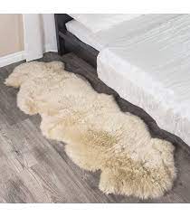2 pelt stone sheep fur rug double