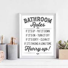 Art Template Bathroom Rules Printable