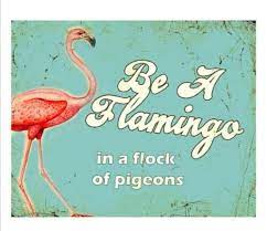 Be A Flamingo Retro Vintage Metal