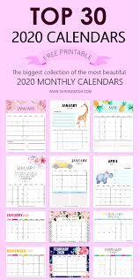 top 30 printable calendars 2020 to