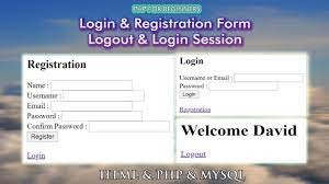 login registration form php mysql