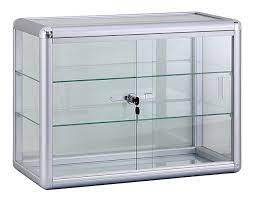 Glass Countertop Showcase With Lock