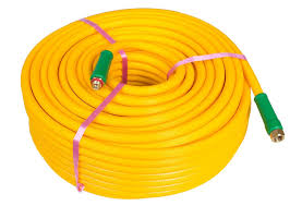 yellow chemical sprayer hose