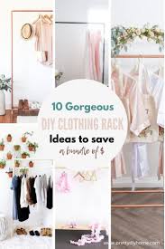 This idea creates an industrial, yet incredibly chic clothes rack, fit for most minimalistic rooms that desire to have a single out of the closet: Ten Beautiful Diy Clothing Racks Tutorials To Inspire