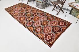 geometric pattern wool kilim rug 1964