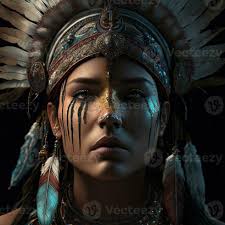 generative ai native american woman in