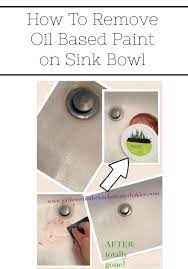 remove oil based paint on sink bowl