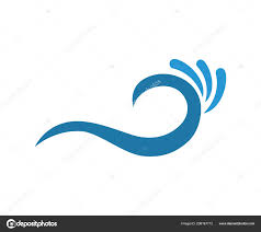 Blue Sea Ocean Wave Vector Logo Design Idea Template