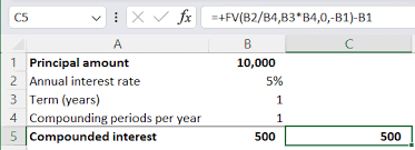 calculate compound interest in excel