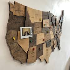 Wood Wall Art Us Travel Map