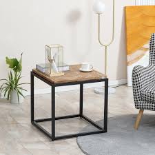 Homcom Side Table With Square Tabletop
