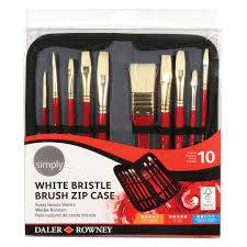 simply oil white bristle brush zip case