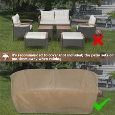 7 Piece Rattan Patio Sofa Set With