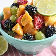 yogurt fruit salad with honey lime