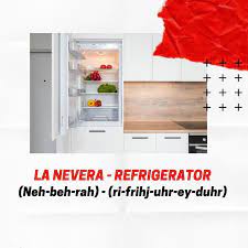 There Is A New Fridge In The Kitchen In Spanish gambar png