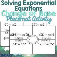 printable solving exponential equations