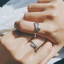couple hug ring silver huging ring