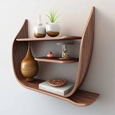 Polished Wooden Wall Shelf