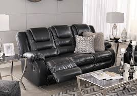 vacherie black reclining sofa