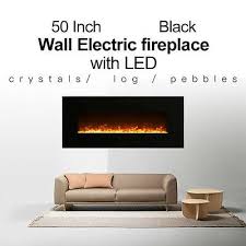 Black Frame Wall Mounted Electric Fireplace