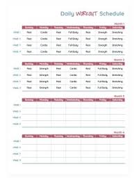free workout schedule templates in