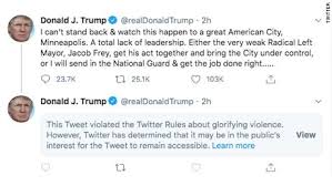 Последние твиты от donald j. Twitter Labels Trump Tweet Says It Violates Platform S Rules Cnn Video