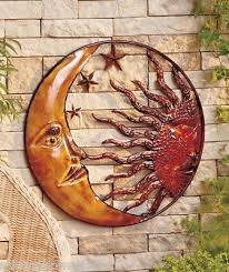 Metal Celestial Moon Sun Decor Garden A