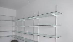 wall mounted 30 kg glass shelves for