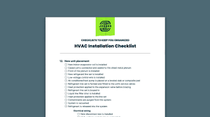 free hvac installation checklist and