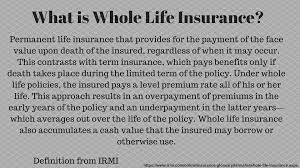 This pattern can lead to misconceptions about many things. Non Participating Whole Life Insurance Whole Vs Term Life