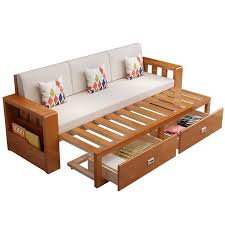 Wooden Sofa Cum Bed With Storage In