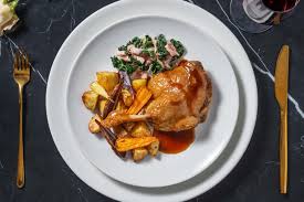 roasted confit duck leg and red wine