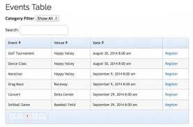 Display Your Events In A Table On Your Wordpress Website Event