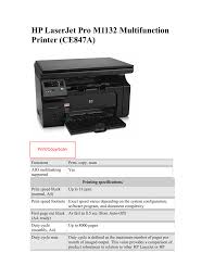 Hp laserjet pro m1217nfw mfp users tend to choose to install the driver by using cd or dvd driver because it is easy and faster to do. Hp Laserjet Pro M1132 Multifunction Printer Ce847a N35 000 Manualzz
