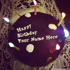 Happy birthday pic with candle. Write Name On Birthday Cake With Candles