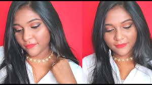 red lips makeup look in tamil