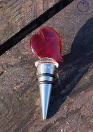 Murano Glass Bottle Cap With Heart