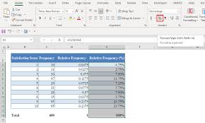 relative frequency distribution excel
