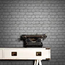 rasch brick effect dark grey wallpaper