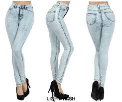 Details About Vibrant Miu High Waist Classic Acid Mineral Bleached Skinny Denim Jeans Pant